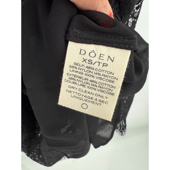 Doen Womens Black Sebastiane Lace Lined Skirt Size XS Whimsigoth Elegant - Picture 9 of 9